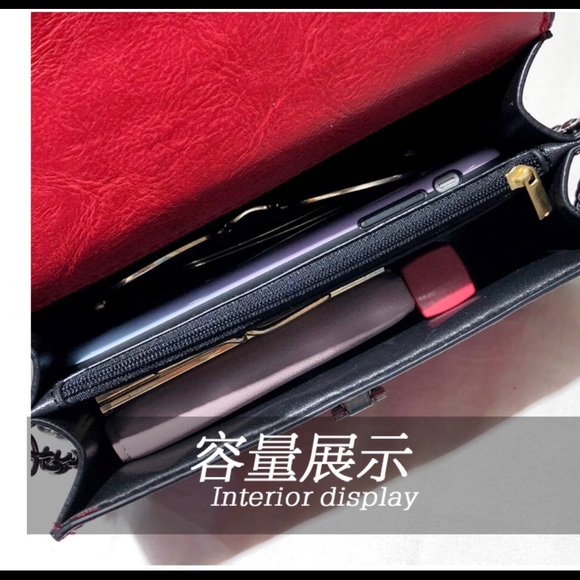 Handbag chain lock blush pink womens shoulder purse - Picture 2 of 8